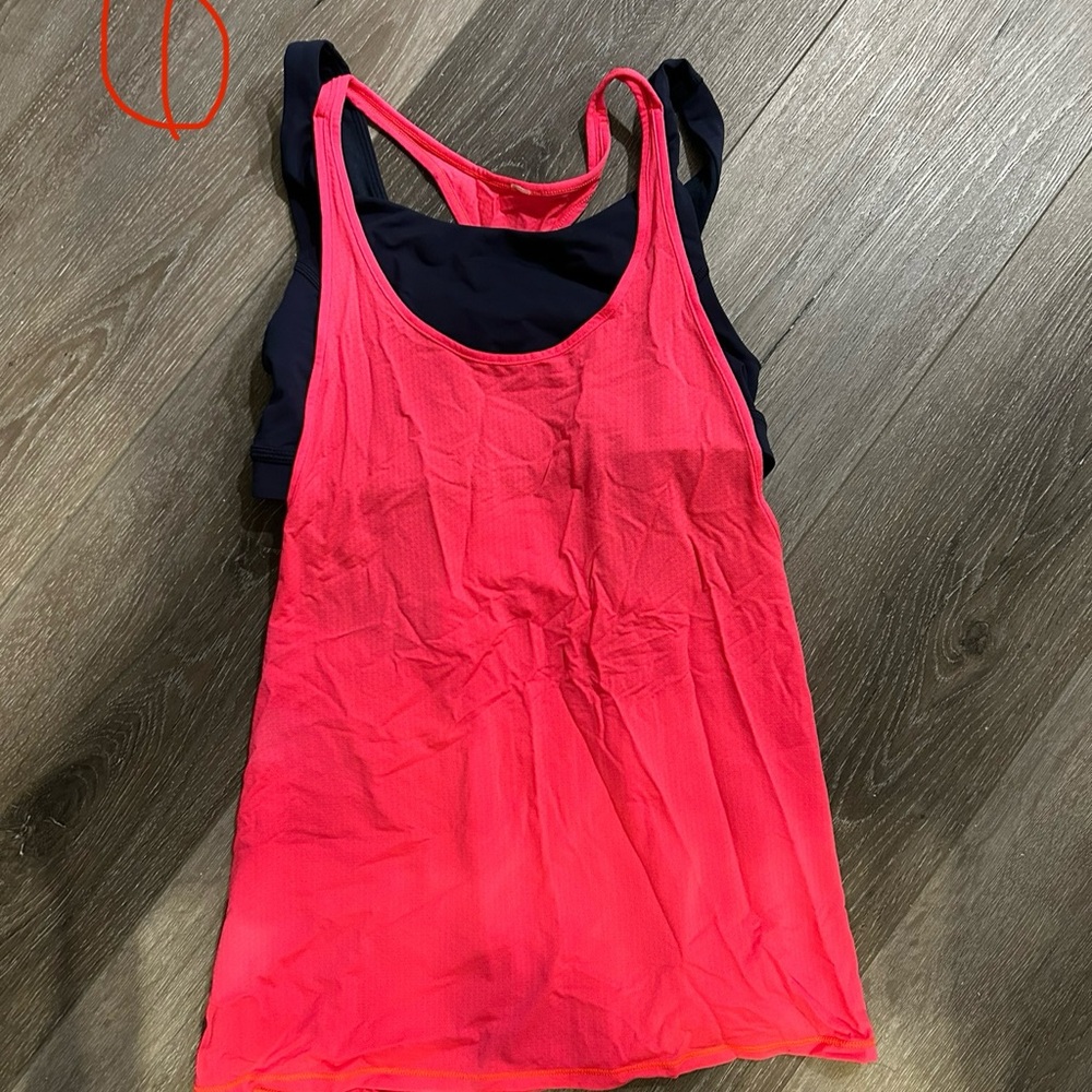 Lululemon Athletica Pink and Navy Tank Top